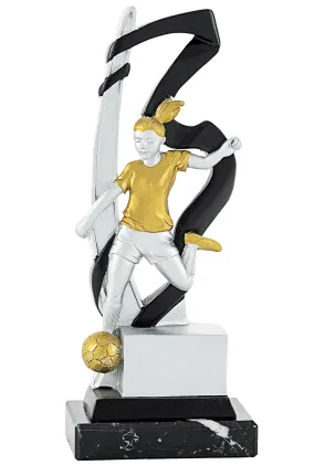 FOOTBALL Sportpokal in silber/grüner Farbe