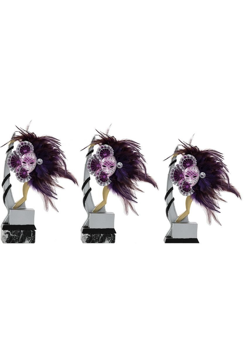 Trofeo Resina Aplique Máscara Morada