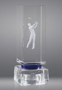 3D Crystal Trophy Maschio giocatore di golf e palla