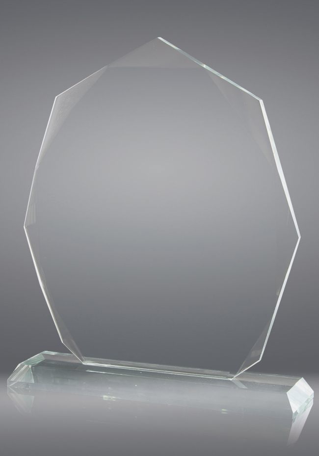 Trofeo de cristal forma heptagonal