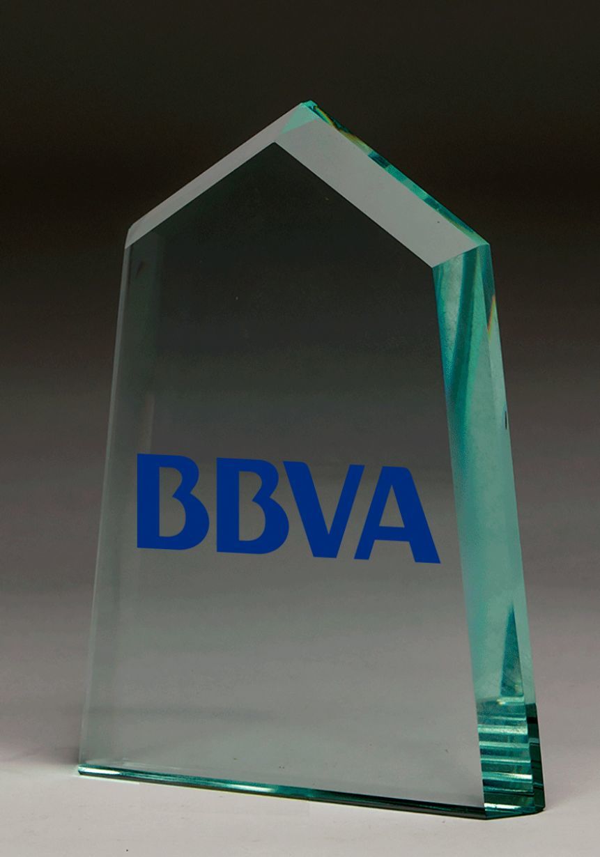 Trofeo de cristal prisma color