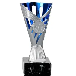 Trophée d'argent/porte-vague central bleu