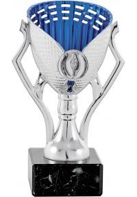 Trofeo d'argento/porta-onde centrale blu