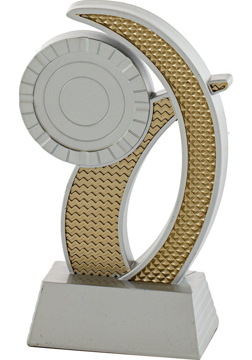 Trofeo portadisco onda resina plata