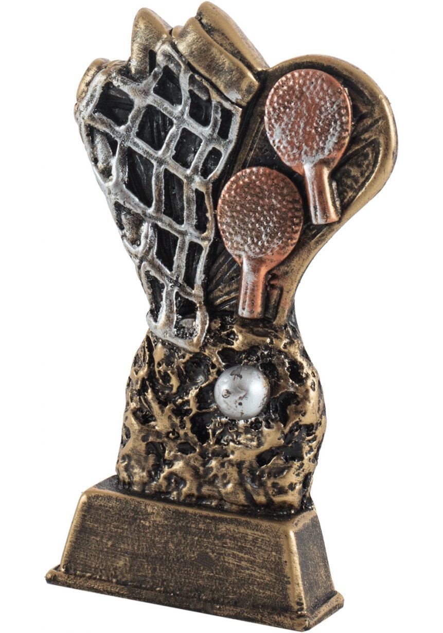 Trofeo ping-pong resina dorado