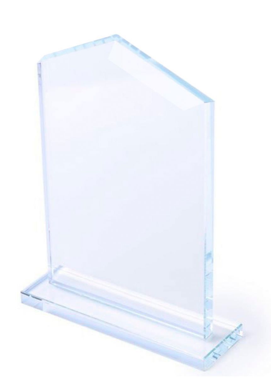 Trofeo de cristal en forma de pico