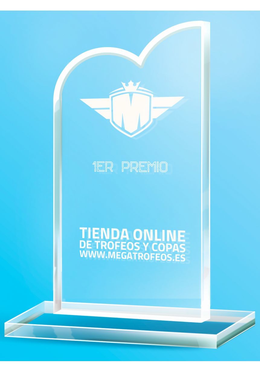Trofeo corte en metacrilato burbujas