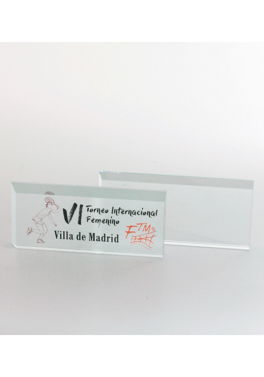Trofeo de cristal prisma rectangular biselado