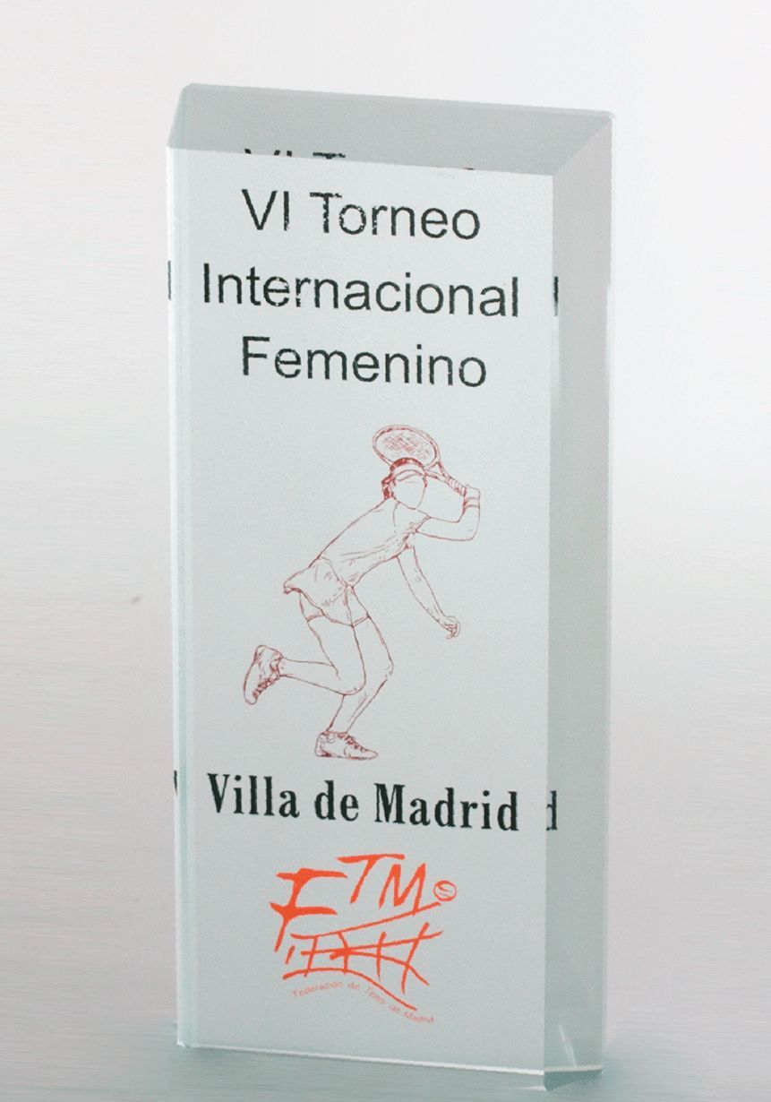Trofeo de cristal prisma rectangular biselado