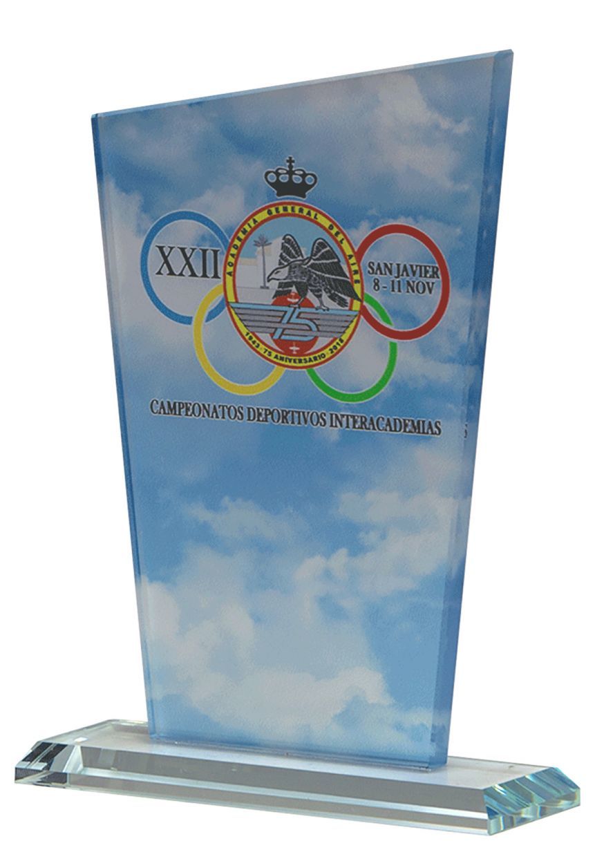 Trofeo Trapecio Cristal Color