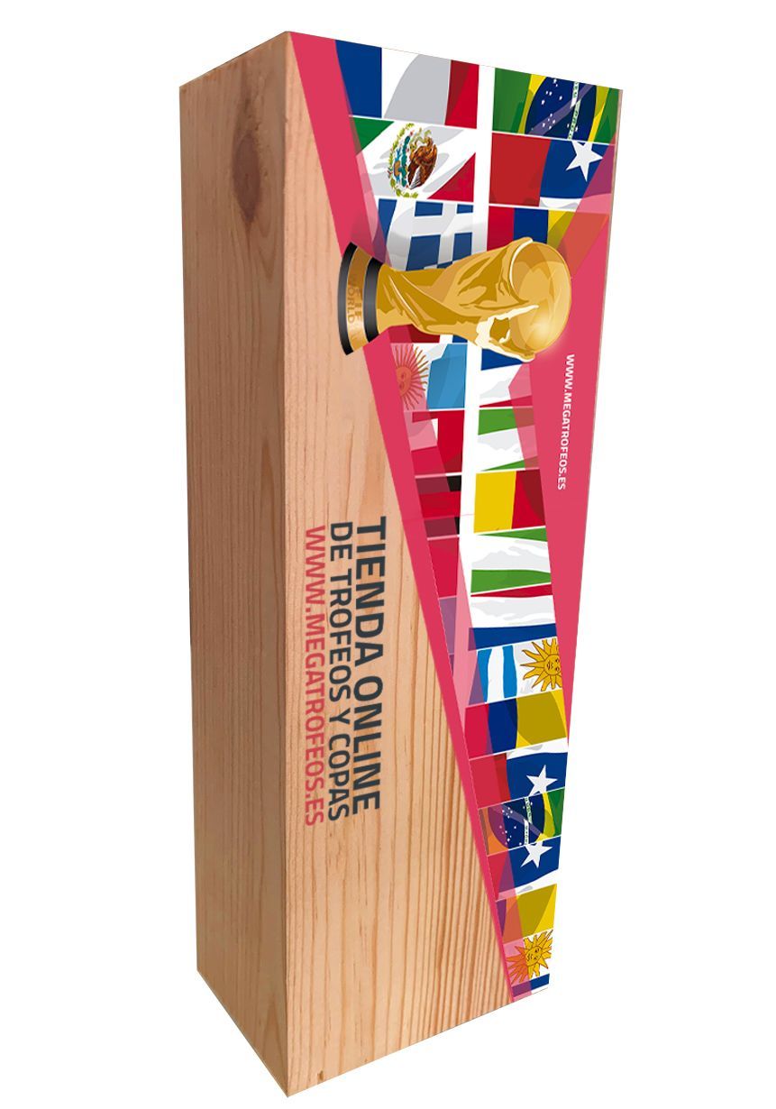 Natural wooden cue trophy in color