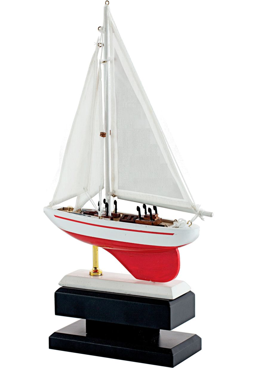 Trofeo resina barca roja