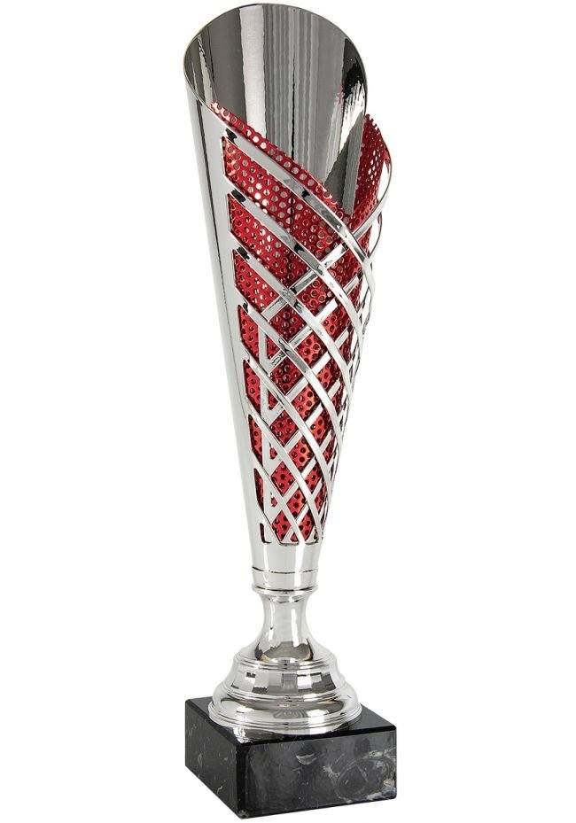Coppa trofeo con taglio geometrico rosso