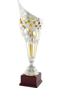 Trofeo copa cono geométrico cuadrado bicolor-1