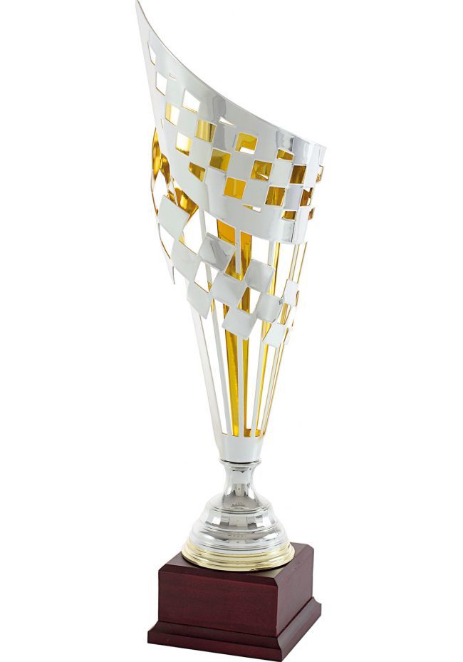 Trophy cup geometric square cone bicolor