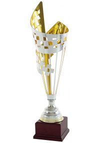 Coppa trofeo geometrica cono quadrato bicolore