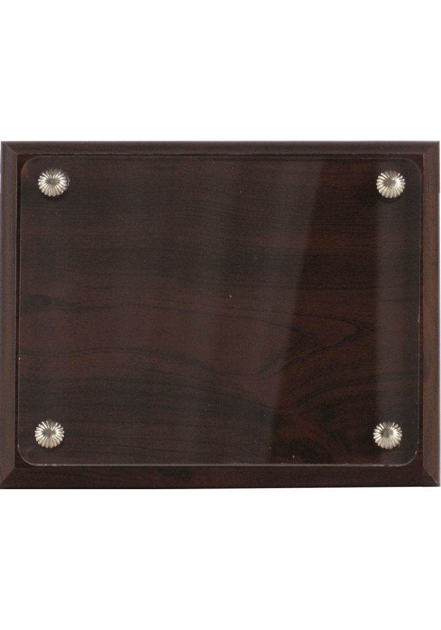 Placa de homenaje de madera y metacrilato