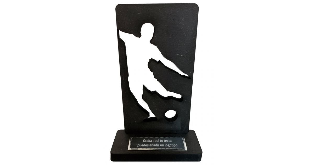 Trofeo de Futbol en madera negra