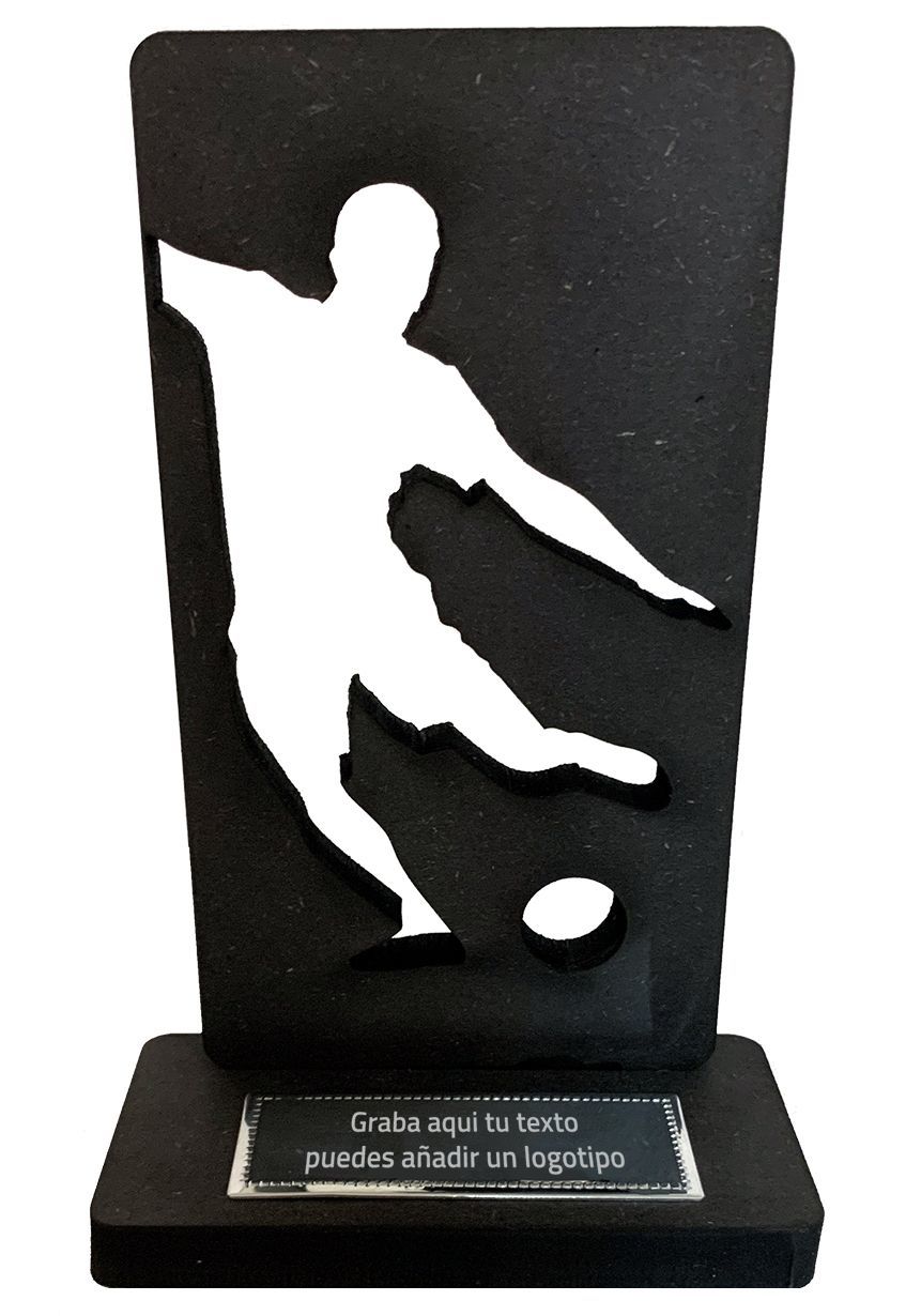 Trofeo de Futbol en madera negra
