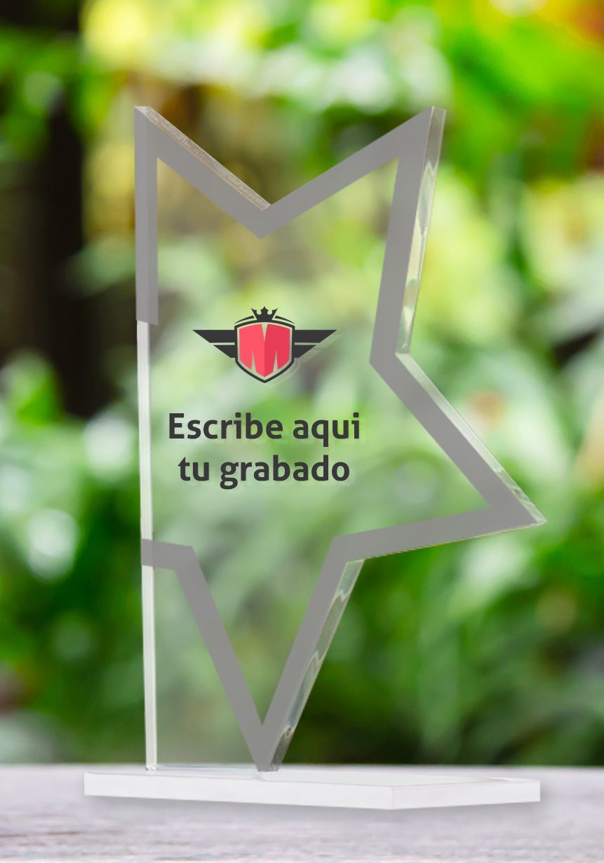 Trofeo de estrella en metacrilato