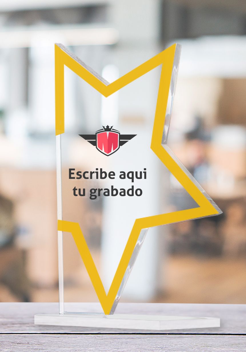 Trofeo de estrella en metacrilato