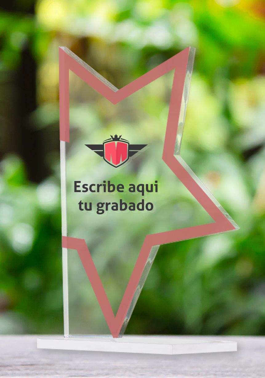 Trofeo de estrella en metacrilato