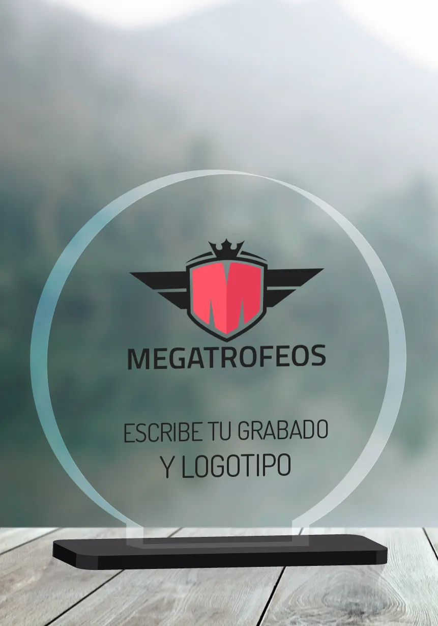 Trofeo corte en metacrilato circular