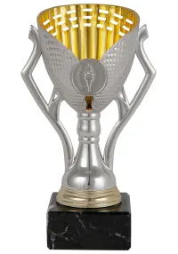 Premio copa plateada/oro portadisco central