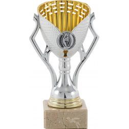 Premio copa plateada/oro portadisco central