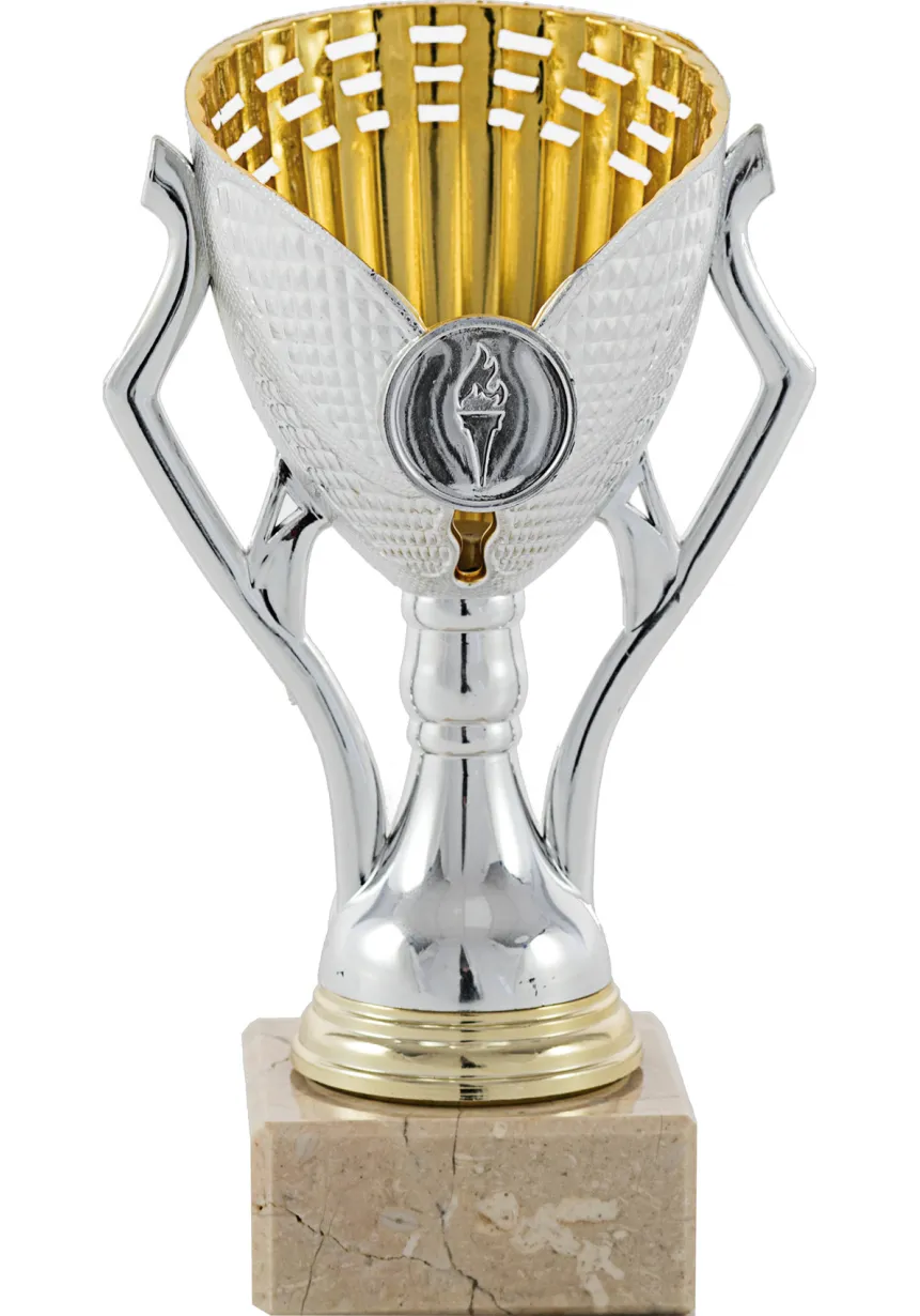 Trofeo plateada/oro portadisco central