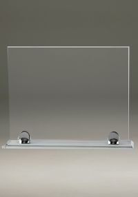Troféu de vidro retangular com suporte de alumínio