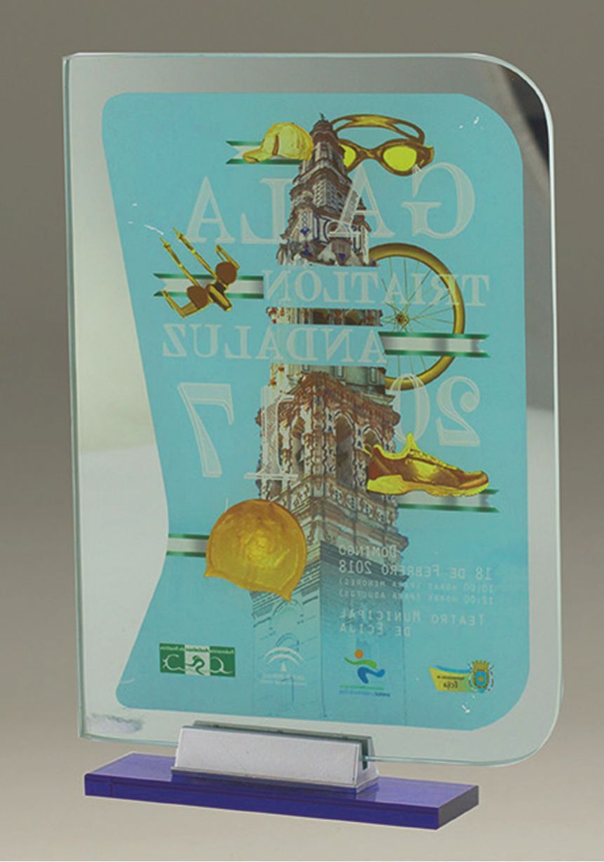 Trofeo de cristal redondeado sublimación color