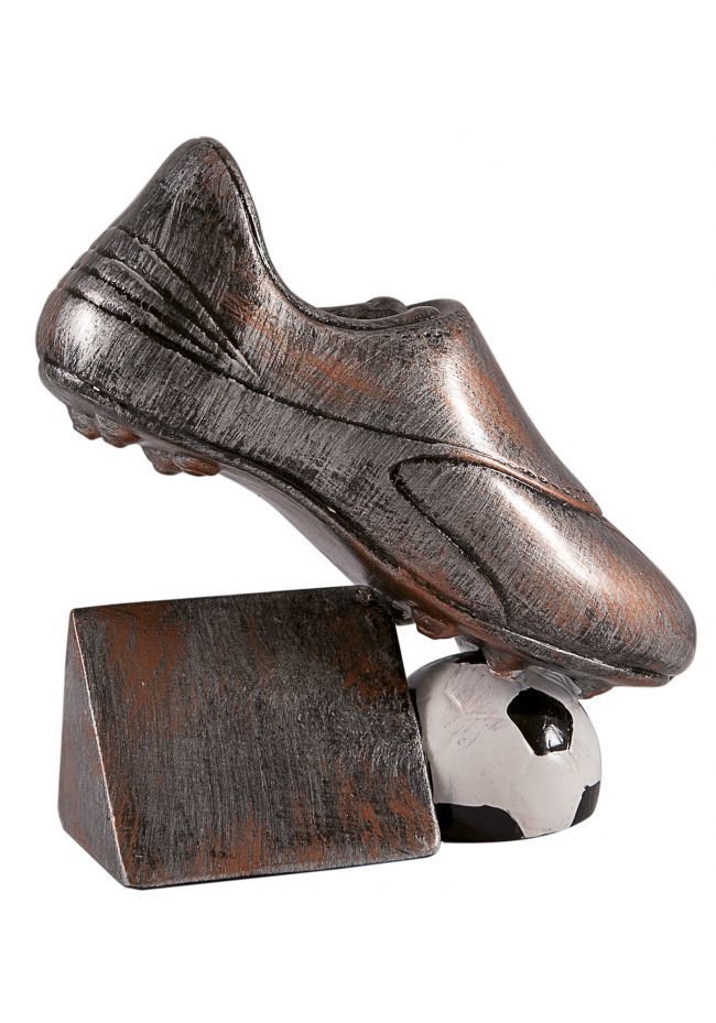 Trofeo bota con solapa de fútbol y balón Trofeo bota con solapa de fútbol y balón