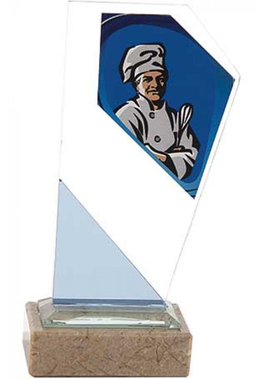 Trofeo cocina de cristal con imagen