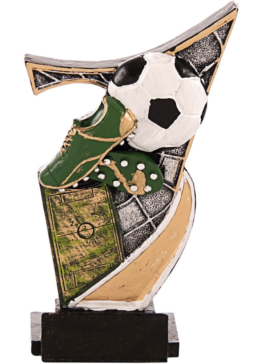 Trofeo resina aplique fútbol