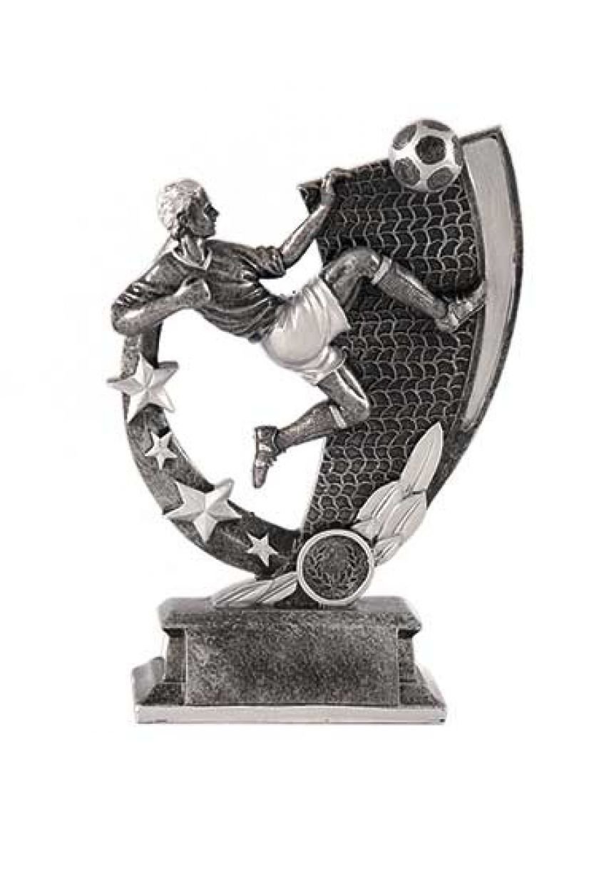 Trofeo fútbolista realizando chilena