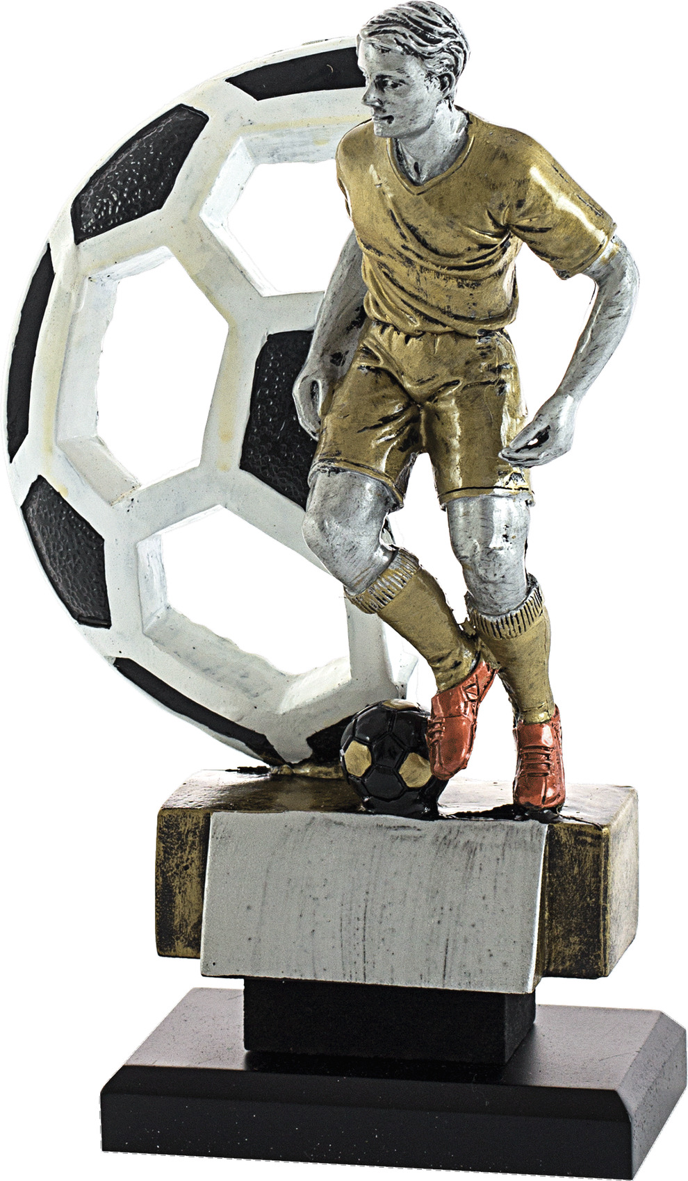 Joueur de Football avec Ballon  Figurine Décorative en Métal