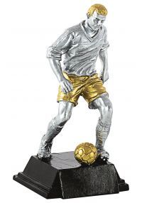 Trofeo figura futbolista dorado/plata