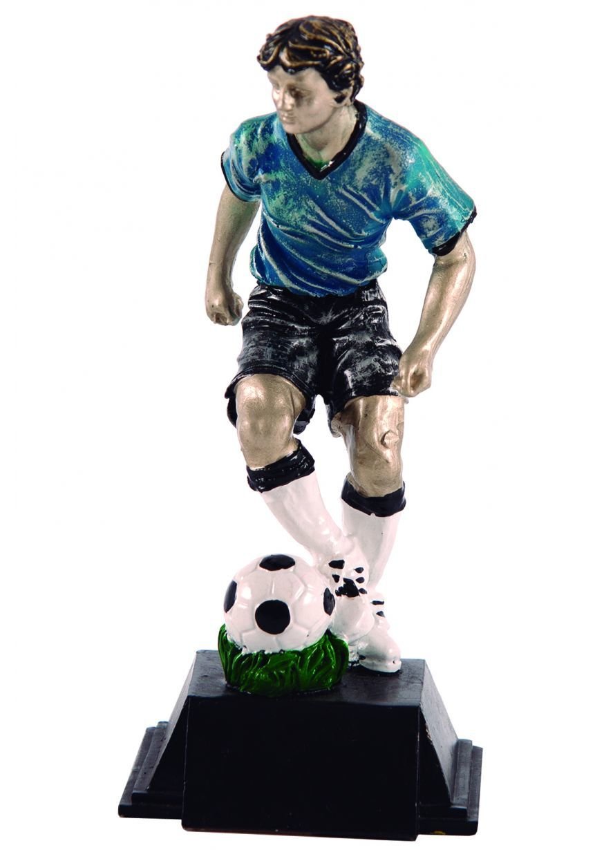 Trofeo figura de fútbolista en color
