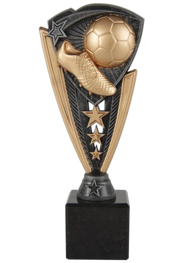 Trophäe Fußball mit Sternen