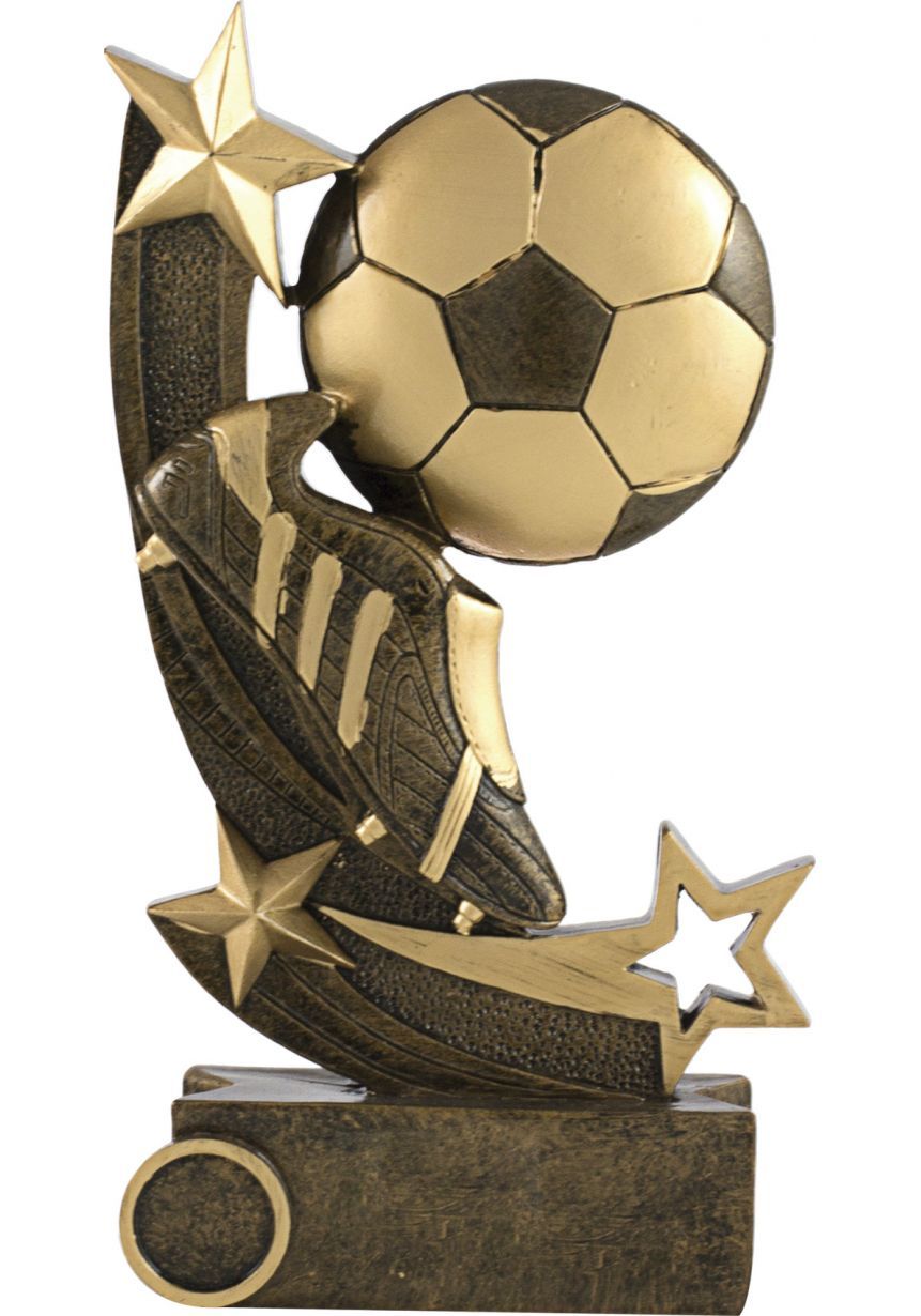 Trofeo balón de fútbol con estrellas