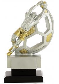 Trofeo portero con balón en dorado/plata-1