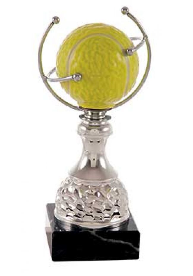 Trofeo de tenis pelota sobre aro forjado Trofeo de tenis pelota sobre aro forjado