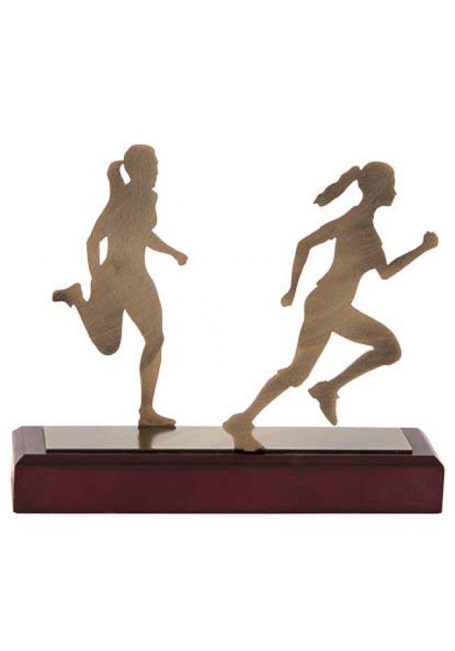 Trofeo con figura dos corredoras femenino