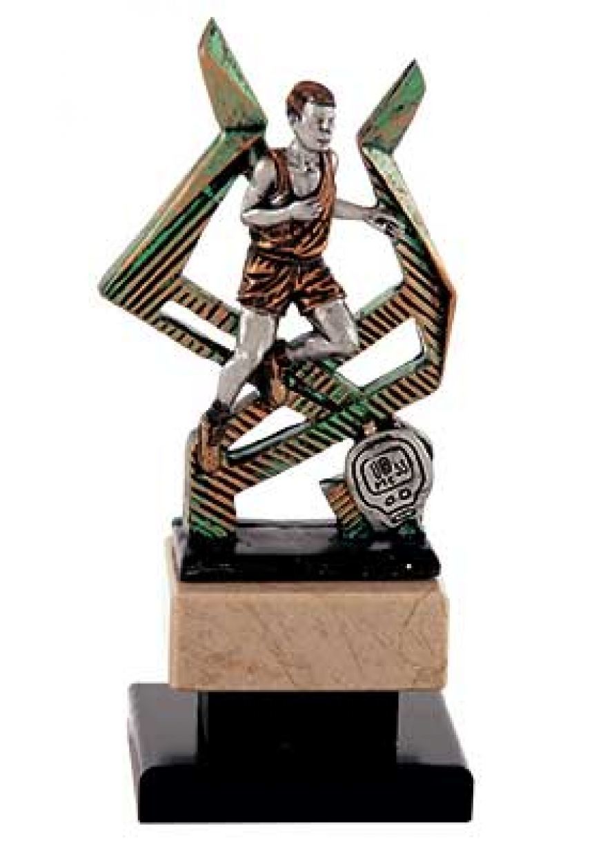 Trofeo figura de corredor con cronómetro