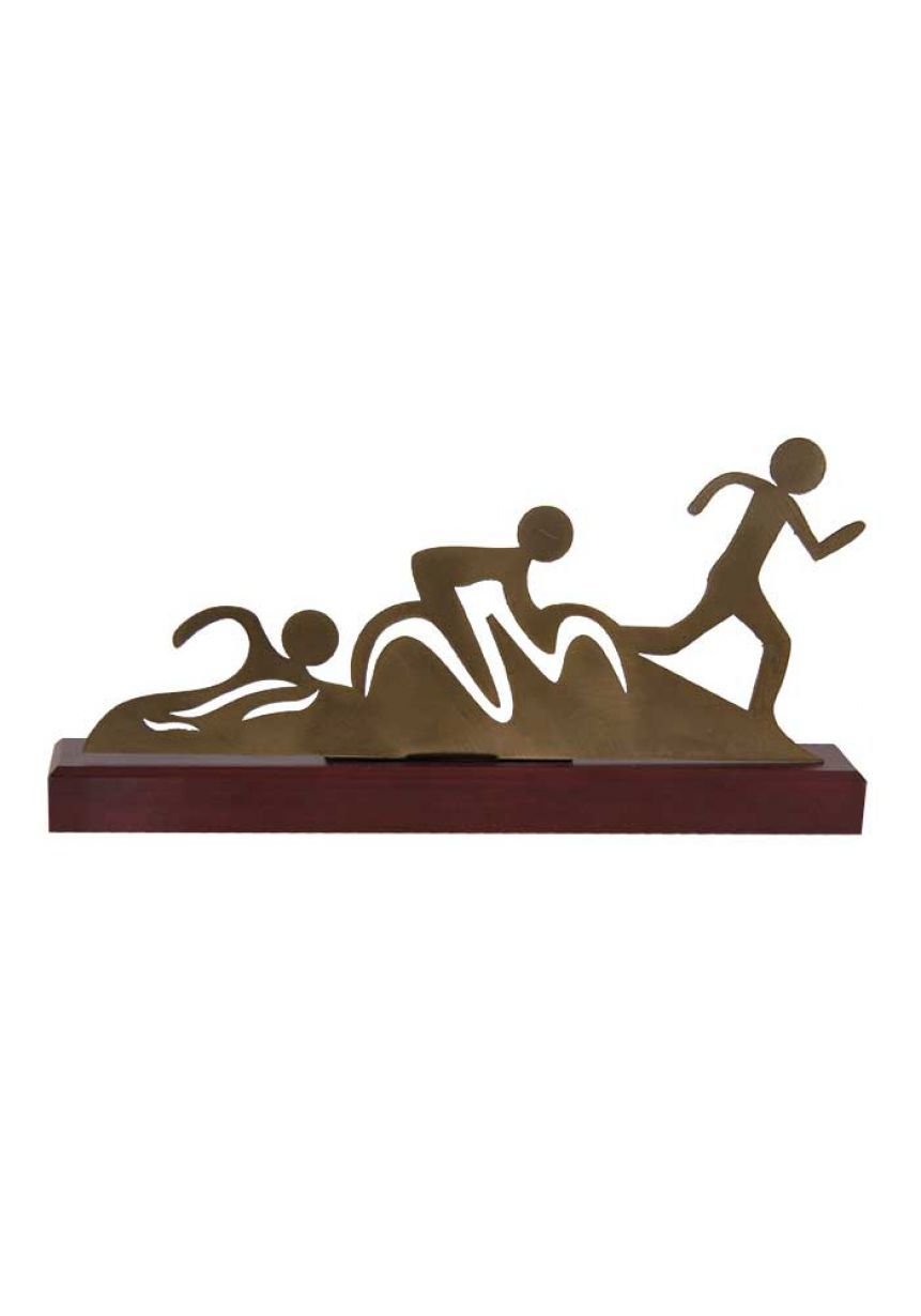 Trofeo de Triatlon corte en madera