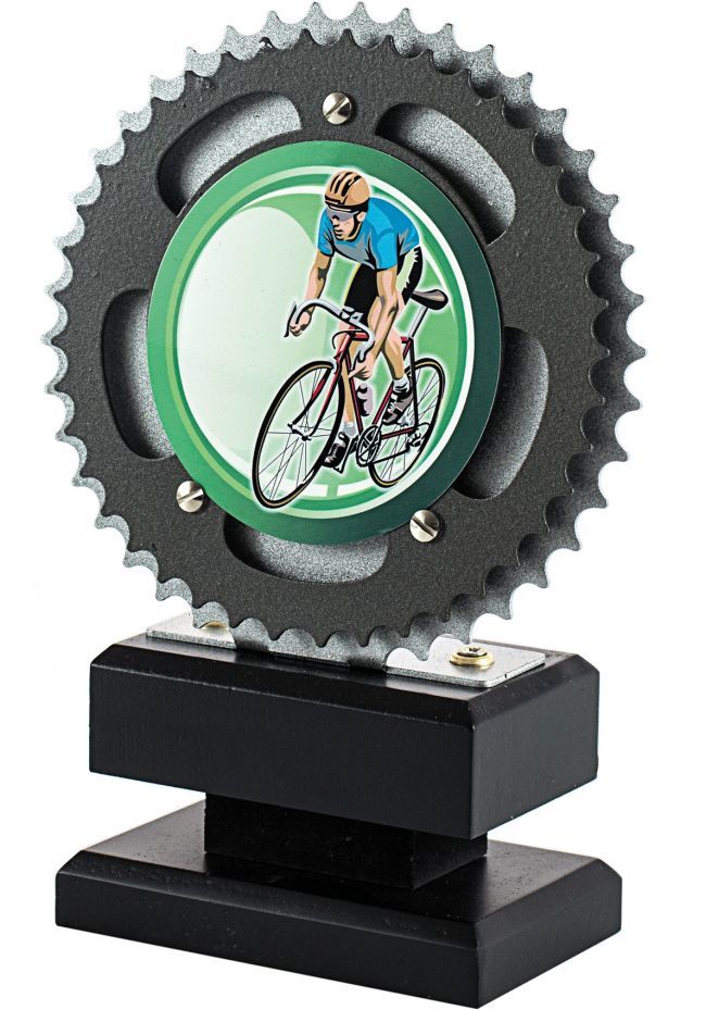 Trofeo con disco de bicicleta