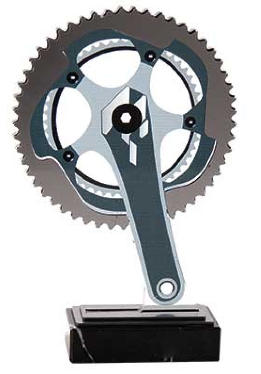 Trofeo con disco de Ciclismo y engranaje