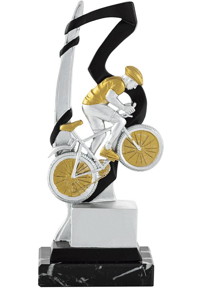 Trofeo de Ciclismo plata borde oro