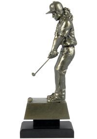 Trofeo columna golf acero 
